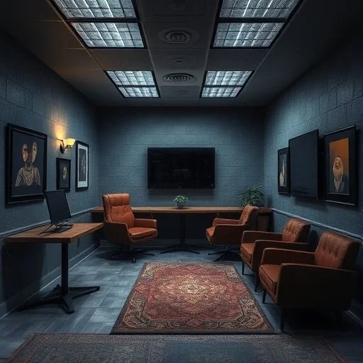 Collection of antique puzzle elements: a brass key, parchment scroll, magnifying glass, and compass, evoking a sense of mystery.